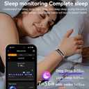 Health Smart Bracelet,Fitness Tracker with Heart Rate, Sleep Monitoring, Blood Oxygen, Step Counting for iOS and Android, No Subscription Fee, Waterproof(Black)