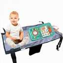 Airplane Seat Extender for Kids – Toddler Plane Bed Set with Montessori Busy Board – Toddler Airplane Travel Essentials – Soft Plane Bed, Portable Sensory Toys for Kids 1-4 Years Old