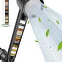 Fitespot Ion Drops Filtered Shower Head with Handheld, High Pressure Shower Heads with 3 Spray, Showerhead with Filters Hand held for Hard Water, Remove Chlorine, Reduces Dry Itchy Skin (Black)