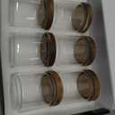 6 Set Glass Pantry Storage Jars with Acacia Airtight Lid - 15oz Thicken Glass Kitchen Canisters with 132 Pantry Labels - Clear Glass Food Storage Containers with Wood Lid for Tea,Sugar,Spice,herbs