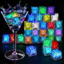 Light Up Ice Cubes, 300 Pack Multi Color Led Ice Cubes for Drinks IP67 Waterproof Reusable Glowing Flashing Changing Lights Water Activated Drink Lights for Cocktails Christmas Party Bar Wedding