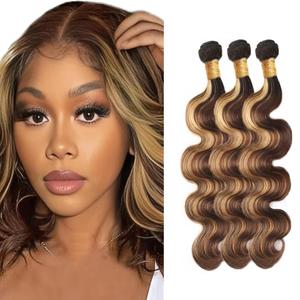 Ombre Human Hair Bundles Ombre Bundles Human Hair Brown and Honey Blonde P427 Body Wave Bundle Unprcessed Color 1BP427 Brown Bundle 150g 16 18 20 Inch