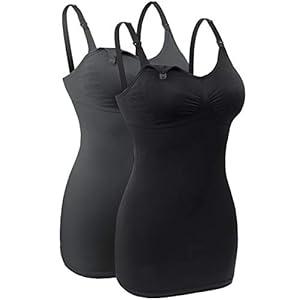 Lataly Seamless Nursing Tank Tops for Breastfeeding Padded Sleep Maternity Cami Bras, Small