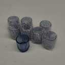 8 Pcs Blue Votive Candle Holder for Wedding Centerpieces, Glass Ribbed Tea Light Holder for Wedding Table Decorations, Navy Blue Decor for Party Home Farmhouse Decorations
