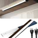 24 Inch LED Under Cabinet Light, Plug in Kitchen Lighting, 3CCT Selectable (3000K/4000K/5000K), CRI94 High Color Accuracy, Linkable, Slim Design Dimmable, Brown