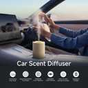 Car Diffusers for Essential Oils with Smart Auto Start-Stop, 2-in-1 Waterless Essential Oil Diffuser with Adjustable Mist Intensity, Cordless Portable Oil Diffuser for Home & Car Cupholder, White