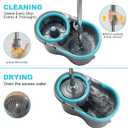 JOYMOOP Spin Mop and Bucket, 360 Mop Head & Telescopic Handle, Wet and Dry Use, 4 Reusable Microfiber Refills, Hands-Free Cleaning for Hardwood, Tile, Laminate Floors & Walls