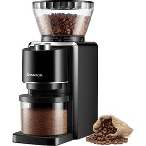 SHARDOR Conical Burr Coffee Grinder, Electric Coffee Bean Grinder with 35 Grind Settings, Adjustable for 2–12 Cups, Anti-Static Design, Black