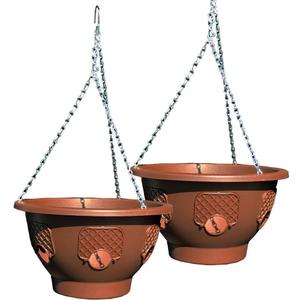 Ultimate Hanging Baskets - Strawberry, Tomato, Flower, and Herb Outdoor Planters - Use Garden Pots for Growing Plants Outside On A Deck, Fence, or Balcony (Mocha 2pk)