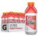 Gatorlyte Zero Rehydration Electrolyte Drink, Fruit Punch, Specialized Blend of 5 Electrolytes, Zero Sugar, No Artificial Sweeteners, No Artificial Flavors, 20 fl oz Bottles (12 Pack)