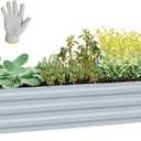 Planter Raised Beds Raised Garden Bed for Gardening Garden Boxes Outdoor Metal Raised Garden Beds, 8x2x1 FT Galvanized Grey