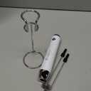 Maestri House Rechargeable Milk Frother with Stand, LunaFro Handheld Electric Foam Maker Waterproof Detachable Stainless Steel Whisk Drink Mixer Foamer for Lattes, Cappuccino (White)