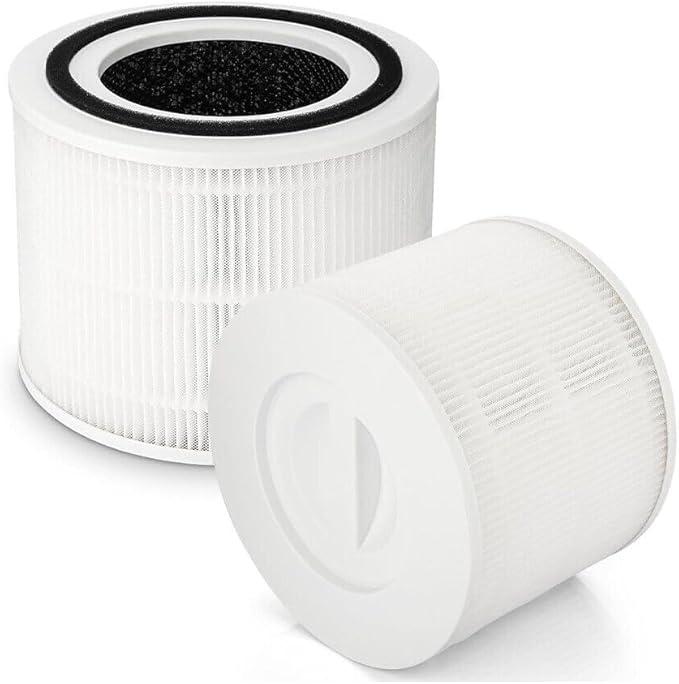 Core 300 Replacement Filter for LEVOIT Core 300, Core 300S and Core 300P Air Purifier, 3in1 H13 True HEPA Filter Replacement, Compared to Part # Core 300RF, 2 Pack, White