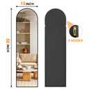Arched Full Length Mirror, 56"x15" Standing Body Mirror for Wall, Black