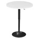 HOOBRO Bar Table, Height-Adjustable Round Pub Table 27-35.4 Inches with Sturdy Base, Modern Style, Easy to Assemble, Suitable for Small Space, White