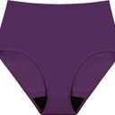 AIRCUTE Washable Urinary Incontinence Potective Underwear for Women Leak Proof Absorbent Cotton Panties 60ML 1 Pack (Purple, Large)