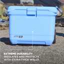 Coleman Pro Heavy-Duty 55qt Wheeled Ultra-Light Premium Hard Cooler, Extra-Thick Insulation Keeps Ice up to 5 Days, 92-Can Capacity, Heavy-Duty Wheels,Blue Sky