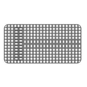 Silicone Sink Mat with For Honeycomb Structure, Collapsible Kitchen Mat for Non-Slip Drying, Heat Resistant Sink Protector up to 428°F, Dish Drying Mat for Kitchen, Grey