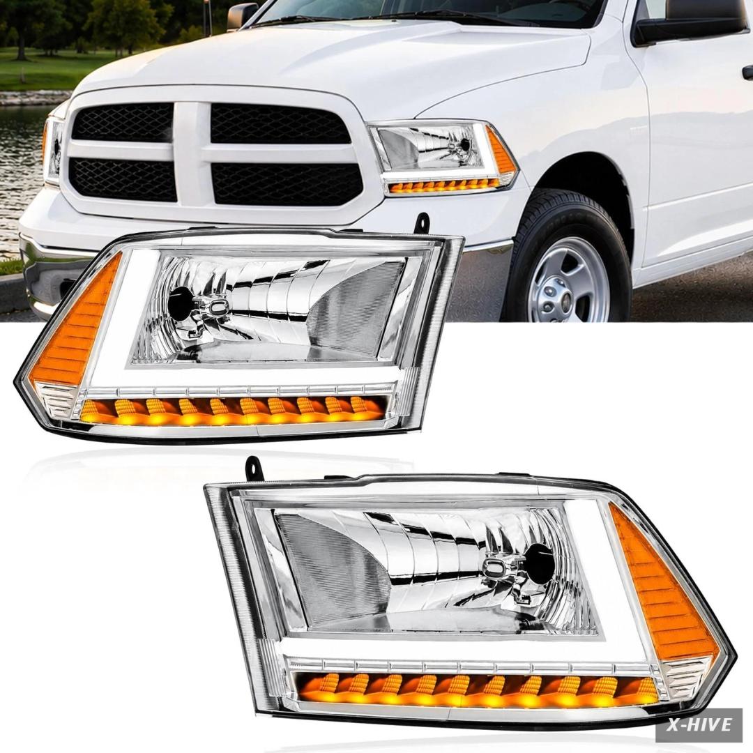 Fullux LED DRL Headlights Assembly for 2009-2018 Dodge Ram 1500-5500