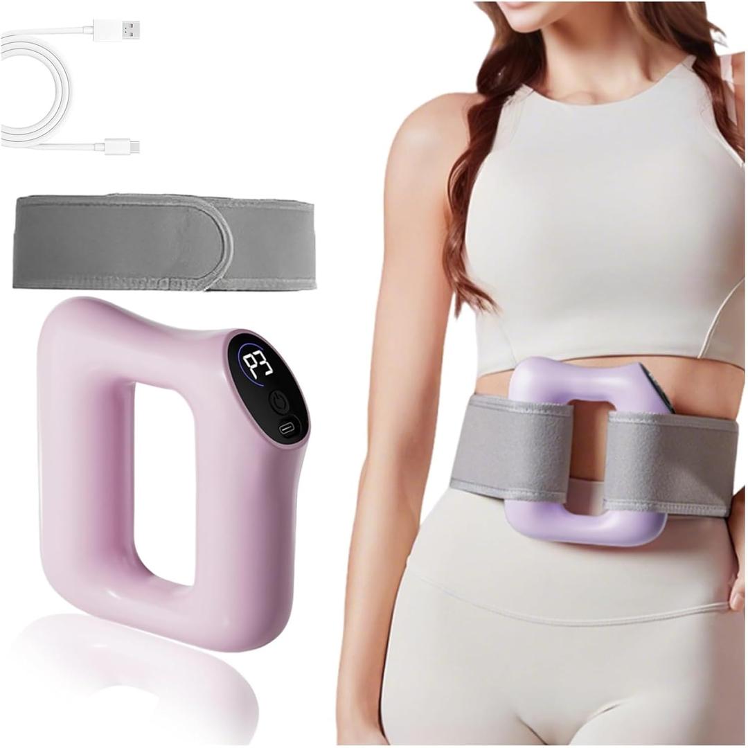 Multifunctional Full-Body Fascia Ring, Fascia Blaster with Portable Design, Massage Deep Tissue Tool, 3 Modes and 5 Levels of Intensity Massage(Pink)