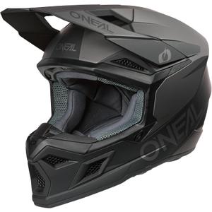 O'NEAL 3 SRS MX Helmet Adult Solid Black/Gray X-Large