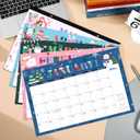 4 x 2026 Desk Calendar - 2026 Calendar from January 2026 to December 2026, 12" x 17", 12 Monthly Desk Calendar with Protector Corner- Holiday Design