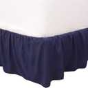 Martex Queen Ruffle Bed Skirt | Easy Fit Bed Skirts | Microfiber Bed Skirt | 15 Inch Drop | Hotel Quality Bedskirt | Navy