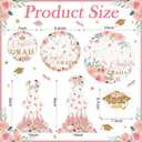 Tioncy 2 Set 3 Tier Floral Graduation Cupcake Stand for 24 Cupcakes Pink Gold Graduation Cap Decorations Cardboard Cake Dessert Holder Tower for Class of 2026 Congrats Grad Party Supplies