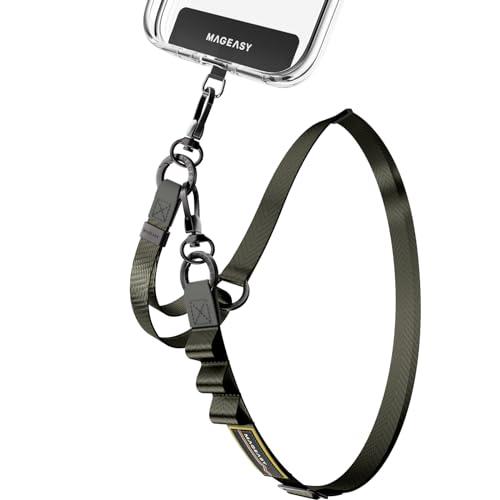 MAGEASY 2-In-1 Cell Phone Lanyard Crossbody - Universal Crossbody Phone Strap & Phone Wrist Strap with Built-in Keychain, Phone Tether Tab | Anti Drop & Anti Theft for Daily & Outdoor Activities