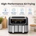 OLIXIS Dual Air Fryers with 2 Baskets 9.5 Quarts Large Airfryer 10-in-1, 16" x 14" x 11.5"