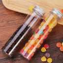 WOPPLXY 50 Pcs 65 ML Plastic Test Tubes with Caps, Plastic Candy Tubes with Screw Caps, Clear Bath Salt Tubes, Gumball Tube for Candy Bath Salts Spices Beads and Wedding Party Christmas Home Dcor