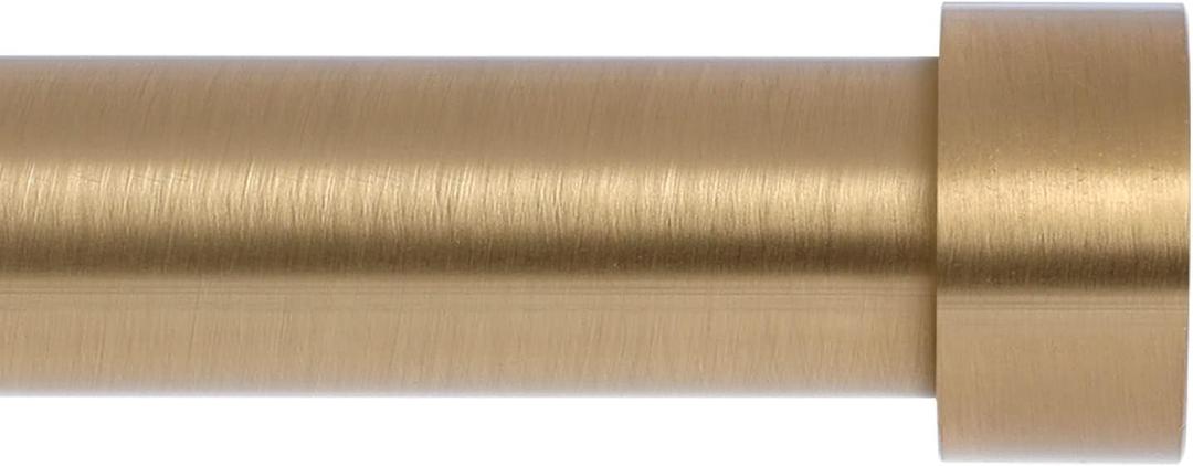 Gold Curtain Rods for Windows 48 to 84 Inch(4-7 Feet),1" Diameter Drapery Rods with Modern Style End Cap Finials,Size:36-88 Inch,Warm Gold