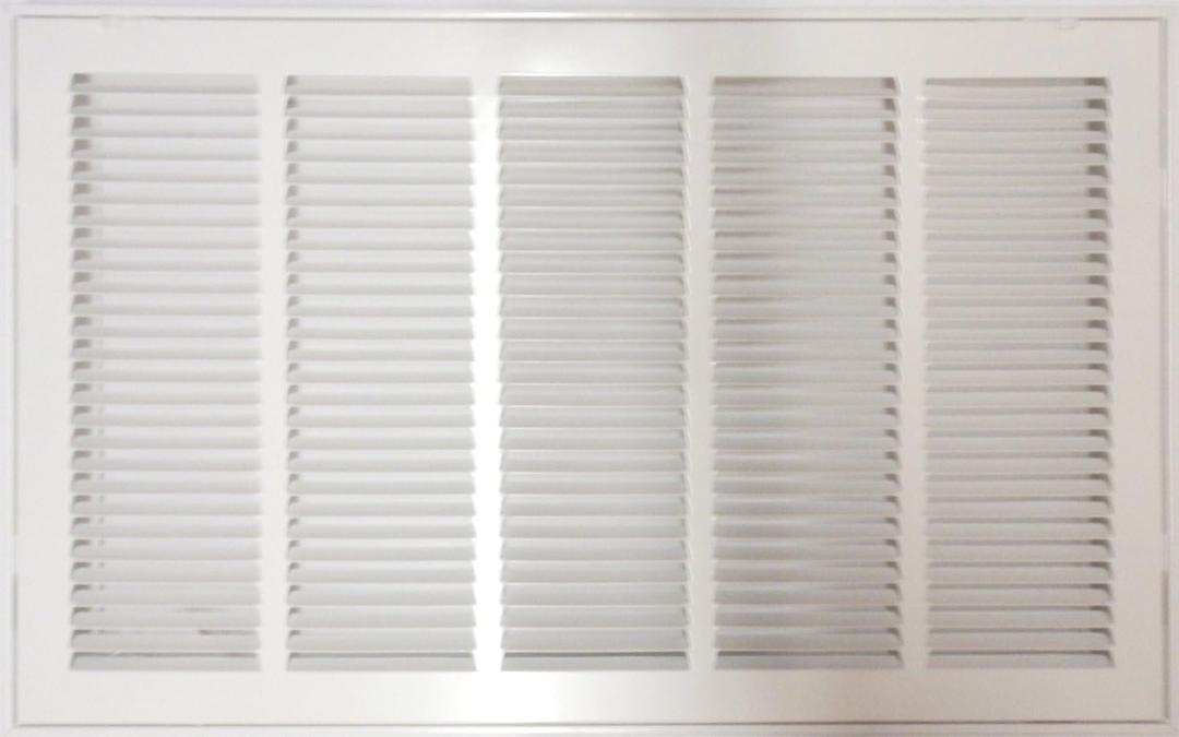 26" X 20" Steel Return Air Filter Grille for 1" Filter - Easy Plastic Tabs for Removable Face/ Door - HVAC Duct Cover - Flat Stamped Face -White [Outer Dimensions: 27.75w X 21.75h]