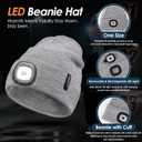 Beanie with Light for Men Women, Winter Hat with Light Built in Led Beanie Headlamp Caps, Stocking Stuffers Gifts for Dad Him, One Size