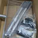 15-inch Metal Extra Large Chicken Poop Scooper, Heavy Duty Chicken Coop Scoop with 36" to 61" Adjustable Stainless Steel Long Handle, Litter Sifting Shovel for Chicken Coop Cleaning