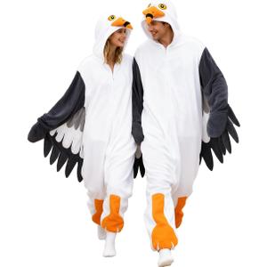 vavalad Adult Onesie Costume Halloween Christmas Cosplay Funny Costume Women Men (White, L)