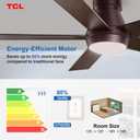 TCL Ceiling Fan with Light: Oil Rubbed Bronze Finish 5 Wood Grain Blade Low Profile Remote Control Flush Mount DC Reversible 3CCT Dimmable Noiseless Fan with Light for Indoor and Room, Large