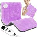 Heating Pad for Back, 12"24" Heating Pad for Period Cramps/Neck/Shoulder/Body Pain Relief, Electric Moist Heat Pad with 9 Heat Settings & 4 Auto-Off, Mothers Day Birthday Gifts for Women Mom, Purple