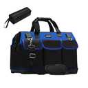 FASTECH 20-inch Wide Mouth Tool Bag with Water Proof Molded Base，Wide Mouth Tool Tote Bag,Waterproof Tool Organizer Bag for Men with Adjustable Shoulder Strap (20 inch)