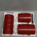 Red flameless Candles with Remote Control Timer Battery Operated LED Pillar Candles 4 5 6 Fake Candles with String Lights Set of 3 for Christmas or Special Festivals Decorations