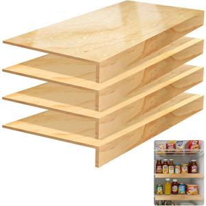 Wire Shelf Covers for Closet & Pantry | Solid Wood Shelf Covers 8mm Thick | Tool-Free Removable 24x12 Inch | Rustic Design for Kitchen & Home (Pack of 4)