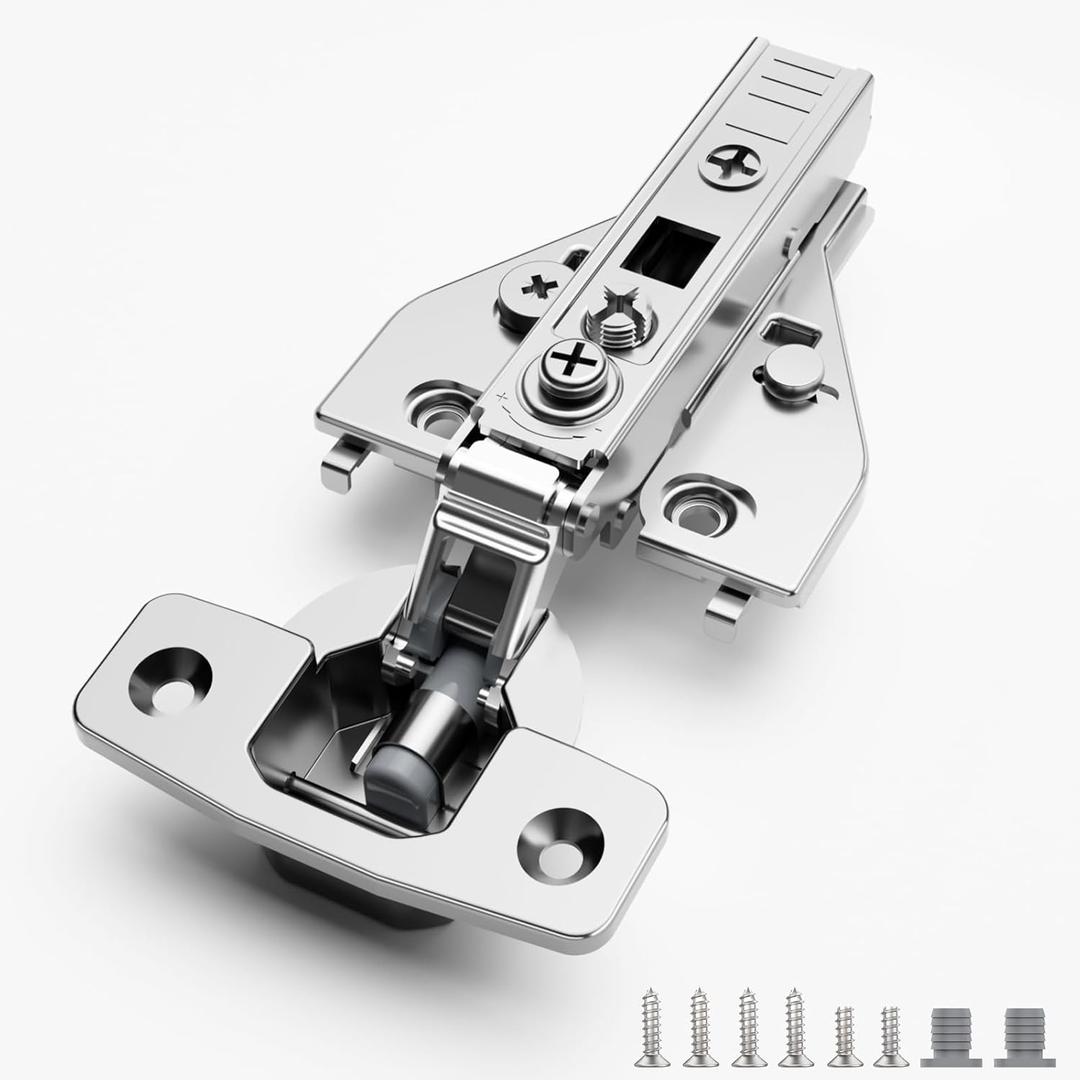 Soft Close Cabinet Hinges 20 Pack 4D Adjustable with Speed Control-Full Overlay 3/4 Inch Face Frame Hinges, Concealed Self-Closing Hinges for Frameless & Face Frame Cabinets