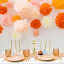 PapaKit 20pc Orange Tissue Paper Pom Poms - Bright Orange Bloom Flowers for Fall Birthday Party Decor, Baby Shower, Wedding Backdrop & Bachelorette Floral Hanging Decorations