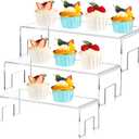 3 Pcs Extra Large 12,11,10 Inch Acrylic Display Risers Clear Acrylic Shelf Riser Display Stands 5 mm Thick Rectangular for Collectibles Figures