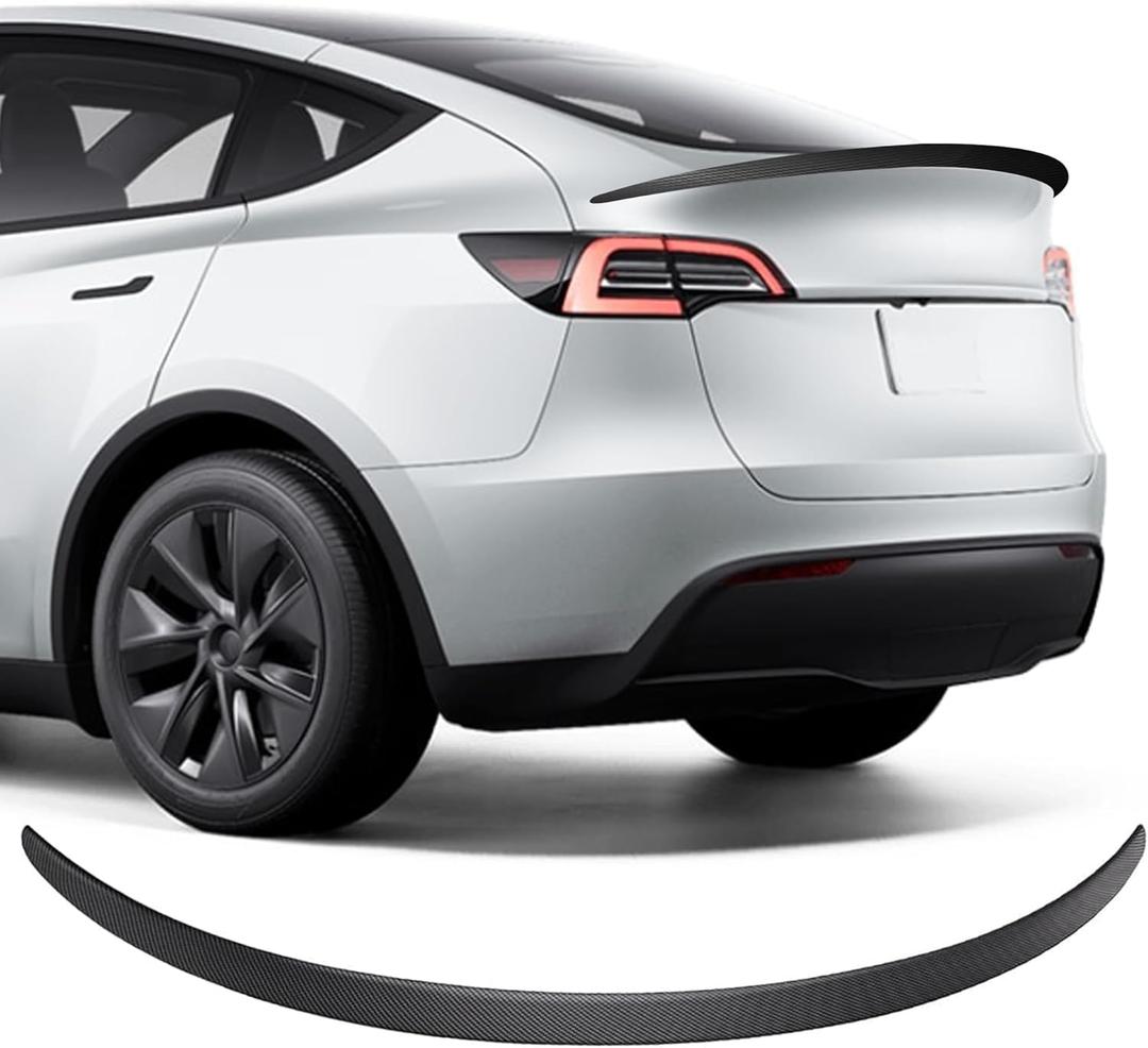 Tesla Model Y Spoiler Wing Performance Rear Trunk Lip Tail Lid for Tesla 2020-2024 ABS Model Y Accessories(Glossy Carbon Fiber)