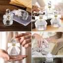 Newtay Holy Water Bottles Catholic Bulk Glass Baptism Favors for Guests Christian Water Container with Cross Organza Bags Bow for Holy Communion Gifts Church Wedding Baptism(White,48 Set)