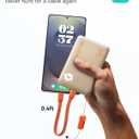 INIU Portable Charger, Ultra Slim 45W Fast Charging with Attached USB C Cable, 10000mAh Power Bank Battery Pack, Travel Essential Phone Powerbank for iPhone 17 16 Samsung S25 Google, Beige