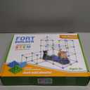 132 Piece Fort Building Kit - Indoor Play Engineering Set with Connecting Sticks & Balls - Creative STEM Building Toys for Kids Play Spaces, Tents & Hideouts (Blue)