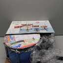 Upgraded Kids Drum Set with Lights: 6 Piece Jazz Drum Kit for Toddlers Ages 3-5, Plastic Musical Instrument Toy for Kids 3+, Early Learning Gift for Boys and Girls 3-8 (Blue)