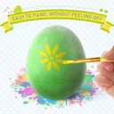 Easter Colorful Eggs Painting Kit-Paintable Flocking Eggs with Doodle Kit for DIY Design-Hanging Flocking Eggs with Rope for Easter Decoration,Egg Hunts, Basket stuffers & Essentials, 24PCS